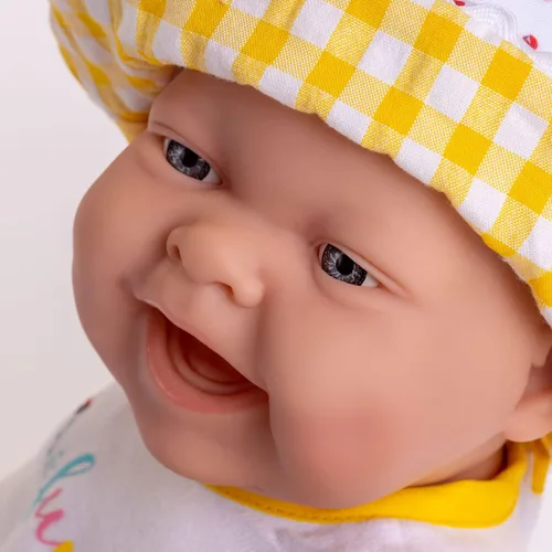 Vista 3 de JC Toys Lola Lemon Twist - Muñeca realista de 14 pulgadas con texto en inglés "Real Girl" All Vinyl Posable Play Doll – Cara feliz, vestida con 3