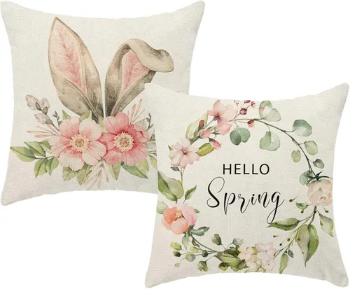 Vista 11 de Fundas de almohada de Navidad de 16 x 16 pulgadas, almohadas decorativas de Navidad con copos de nieve dorados, blancos y rojos para sofá, fundas