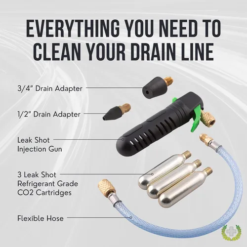 Vista 4 de Leak Saver - Fuga Shot HVAC - Inyector sellador de fugas y lanzador de línea de condensado - Cartuchos de CO2 no contaminantes - para A/C y mini