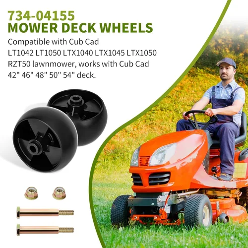 Vista 6 de Ruedas de cubierta aptas para cortacésped Cub Cad, ruedas de calibre de rodillo de cubierta compatibles con tractor de cortacésped Cub Cad Troy Bilt