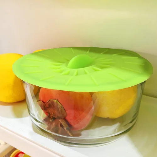 Vista 6 de allydrew Tapas reutilizables de silicona con ventosas, cubiertas de almacenamiento de alimentos para cuencos, ollas, sartenes, tazas (juego de 5)