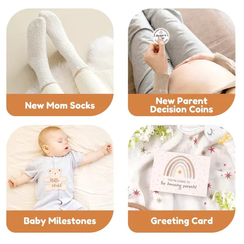 Vista 8 de Regalos para mamá nueva para mujeres, mejores regalos de embarazo con juego de vasos para mamá y papá para madres primerizas, futuros padres