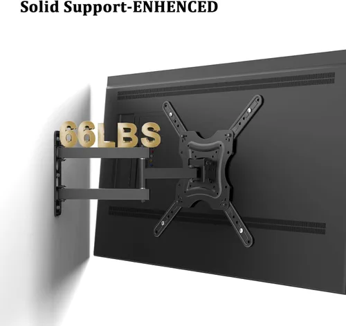 Vista 5 de Soporte de pared para TV de movimiento completo, soporte de pared para monitor de TV, extensión de inclinación giratoria para televisores LCD LED 4K