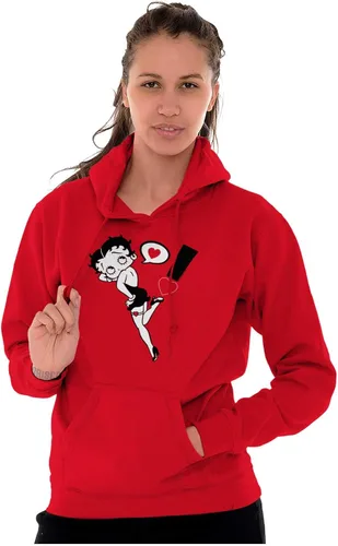 Vista 3 de Brisco Brands Betty Boop Love Heart Exclamation Sudadera con capucha para mujer
