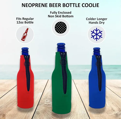 Vista 2 de Botella de cerveza de neopreno en blanco Coolie (1, negro)