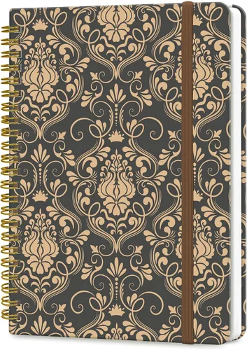 Vista 10 de Cuaderno de Diario en Espiral, Cuadernos Lindos A5 para Mujeres y Hombres, Cuaderno de Tapa Dura con Rayas Universitarias para Trabajo y Toma