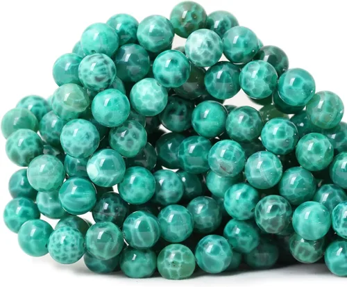 Vista 51 de Cuentas redondas sueltas de ágata estilo antiguo vena de dragón de 6mm, cuentas para diseño de joyas, 60 cuentas Ágata de vena de dragón
