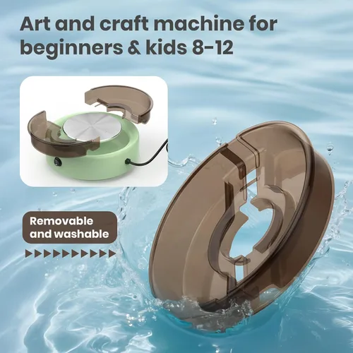 Vista 5 de Skirfy Mini Rueda de Alfarería para Principiantes Adultos con Pedal de Pie 9.5" Máquina de Cerámica para Niños Arte Manualidades Kits que Brillan