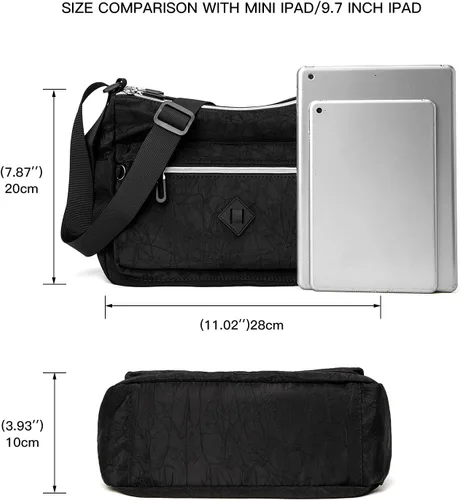 Vista 3 de ETidy Bolso cruzado para mujer, impermeable, ligero, casual, de hombro, bolso de libros