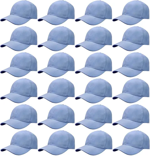 Vista 22 de Falari - 24/144 unidades de gorra de béisbol unisex, lisa y de tamaño ajustable, venta al por mayor Paquete de 144 verde militar