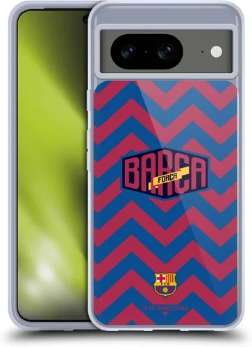 Vista 9 de Head Case Designs Officially Licensed FC Barcelona Logo and Pattern Forca Barca Gel Case [Military Grade Protection] Compatible with Google Pixel 8
