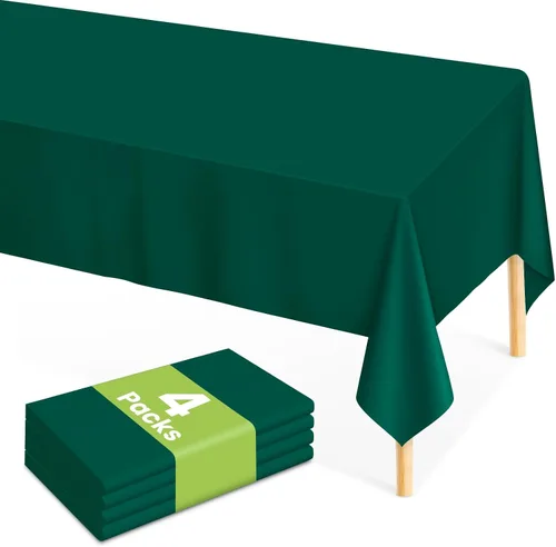 Vista 61 de Mulbozy Mantel de plástico negro desechable 4 unidades, 54 × 108 pulgadas