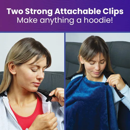 Vista 3 de Cabeau Nap Now - Sudadera con capucha negra - Una sudadera con capucha ajustable con un puente nasal ajustable para bloquear la luz, Sudadera