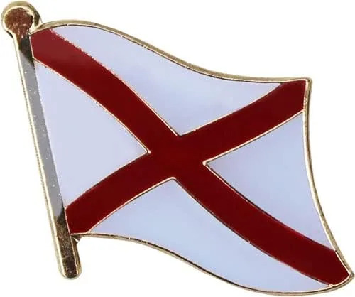 Vista 2 de Alabama - Pin de solapa del estado, Acero aleado, No es una piedra preciosa