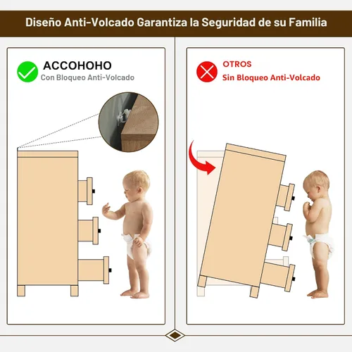 Vista 7 de ACCOHOHO Cómoda moderna de 9 cajones para dormitorio, cómodas de madera de 52" de ancho con gran almacenamiento, cajonera sin tiradores soporte