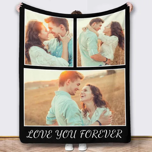 Vista 17 de Mantas de fotos personalizadas, 10 fotos personalizadas, mantas de imagen personalizadas, regalos para hermana, papá, mamá, hija, hijo