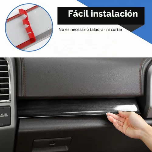 Vista 4 de Voodonala para Ford F-150 2015-2020 Cubierta de Panel de Consola Central Compatible con Ford F150 2015-2020 (ABS, Madera Negra, 4 Piezas/Set)
