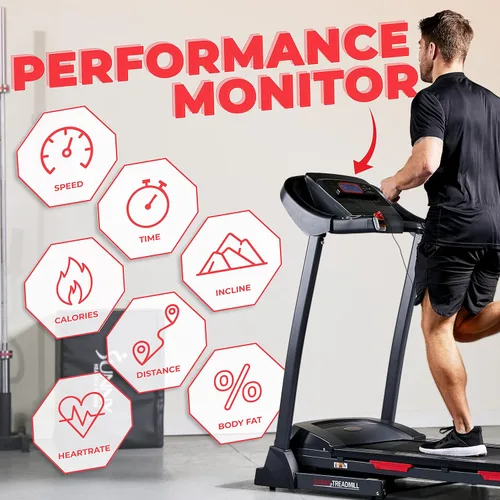 Vista 4 de Sunny Health & Fitness Premium Folding Incline Treadmill with Pulse Sensors, One-Touch Speed Buttons, Shock Absorption, Optional Bluetooth with