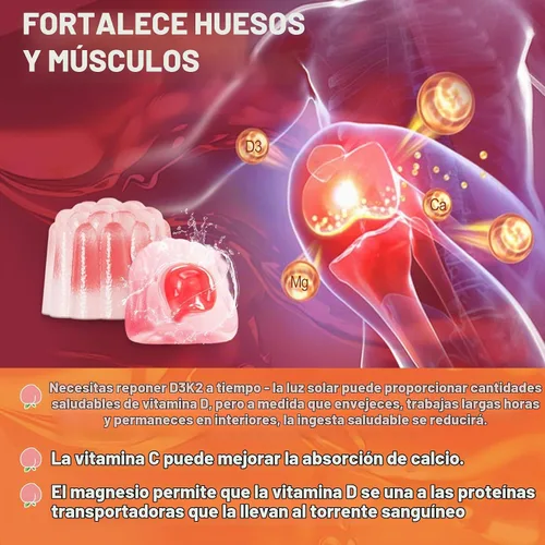 Vista 9 de LILICARE Gomitas de péptido de colágeno + gomitas de vitamina D3 K2 para mujeres y hombres