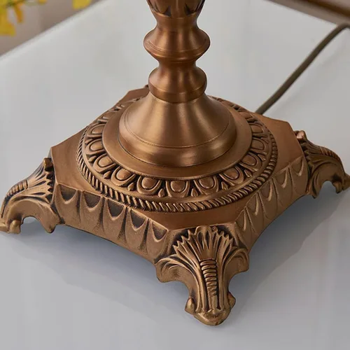 Vista 5 de Lámpara de escritorio de estilo chino, lámpara de mesa de cobre, lámpara de noche para dormitorio, decoración moderna de sala de estar, lámparas