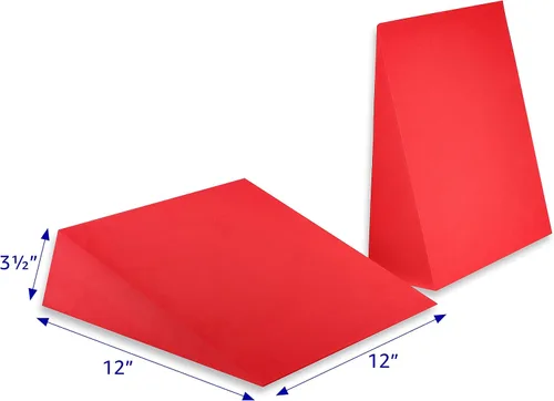 Vista 2 de Trademark Innovations - Cuña elástica inclinada de espuma de 12 pulgadas, juego de 2 unidades (rojo ladrillo)