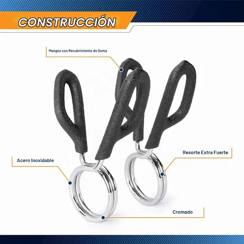 Vista 6 de Marcy Olympic - Par de collar de resorte de barra estándar de 2 pulgadas y 1 pulgada - Abrazaderas de peso seguras para levantamiento de pesas
