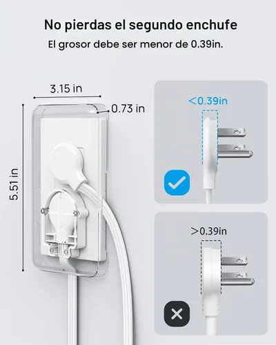 Vista 9 de TROND - Extensor de cubierta de salida plana, cable de extensión corto de 3 pies con 8 salidas