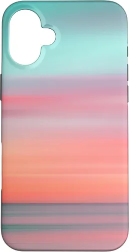 Vista 23 de Funda hawaiana para iPhone 17, diseño de playa tropical de Hawái, color azul melocotón