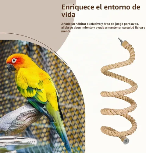 Vista 5 de 3 piezas de cuerda de pájaro para loros, jaula de pájaros, cuerda