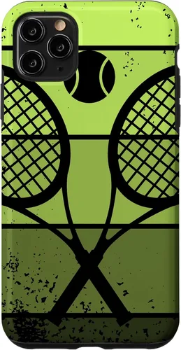 Vista 19 de Raqueta de jugador de tenis con cancha de pelota de tenis Vintage Retro Case para iPhone 17