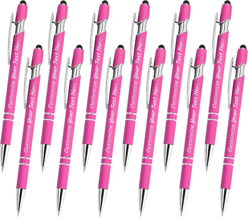 Vista 34 de 12 bolígrafos personalizados a granel, bolígrafos personalizados con grabado personalizado con nombre o texto, regalo ideal de aniversario