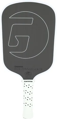 Vista 8 de GAMMA Paleta de pickleball de fibra de carbono de obsidiana, opciones de núcleo de 0.394 in, 0.512 in y 0.630 in, mango de espuma moldeado cómodo