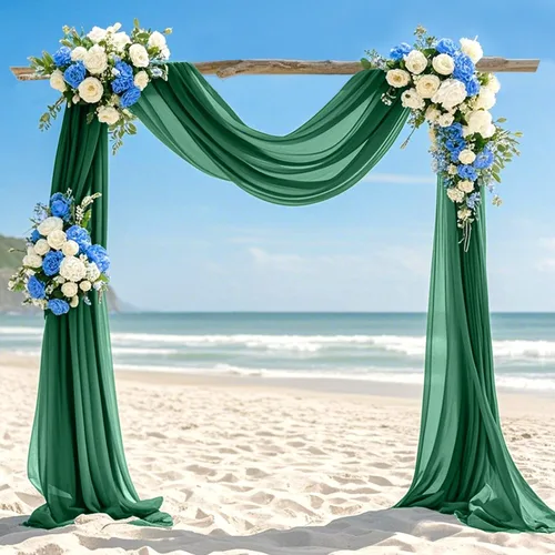 Vista 11 de 1 panel de 20 pies para arco de boda, tela transparente azul bebé para drapear, cortinas de gasa para arcos de boda, cortinas azul claro, cortinas