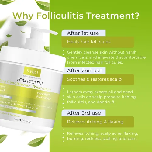 Vista 4 de Acondicionador profundo de foliculitis Tratamiento eficaz del cuero cabelludo para dermatitis seborreica, psoriasis, cuero cabelludo seco