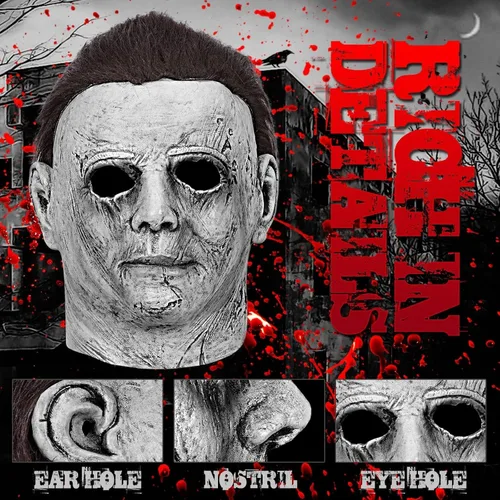 Vista 3 de COCOOO Michael Myers Máscaras y cuchillo de Halloween Horror Cosplay disfraz de látex