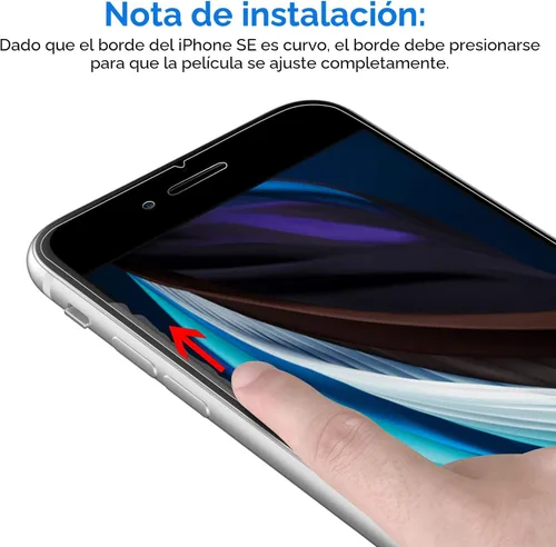 Vista 3 de JETech Protector de pantalla para iPhone SE 3/2 (edición 2022/2020), 4.7 pulgadas, película de vidrio templado, paquete de 3