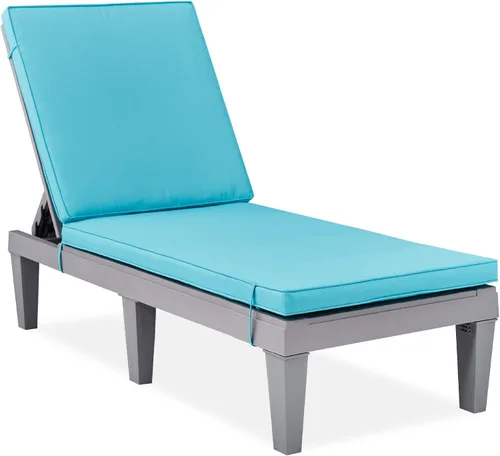 Vista 10 de Best Choice Products Sillón para exteriores, tumbona de resina para patio, piscina, patio trasero, porche con cojín de asiento, respaldo ajustable