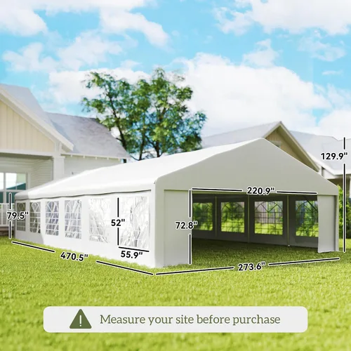 Vista 7 de Outsunny Tienda de campaña resistente de 23 x 39 pies para fiestas, carpa para exteriores, carpa de boda, refugio para eventos, cochera, barbacoa