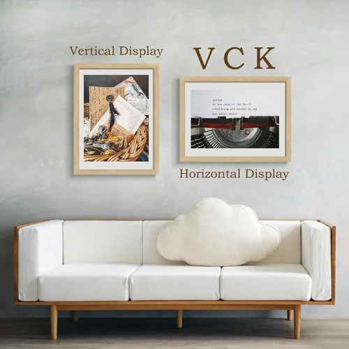 Vista 358 de VCK Marcos para póster de madera maciza de 22.375 x 34 pulgadas, marco de fotos A1 negro con montaje en pared, paquete de 3