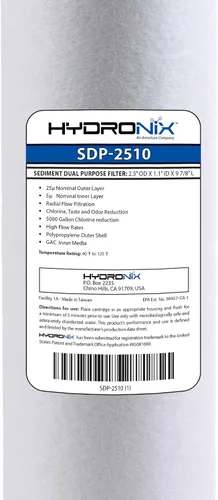 Vista 2 de Hydronix SDP-2510 Dual Purpose Radial Flow Cartucho Sedimento y carbono, RFC-93 RFC93 comparable - 2,5" x 10