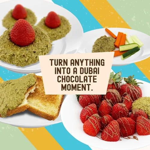 Vista 6 de Moosh Relleno de barra de chocolate Dubai: pistacho viral y Kataifi para postres, tostadas y dulces (6 onzas)