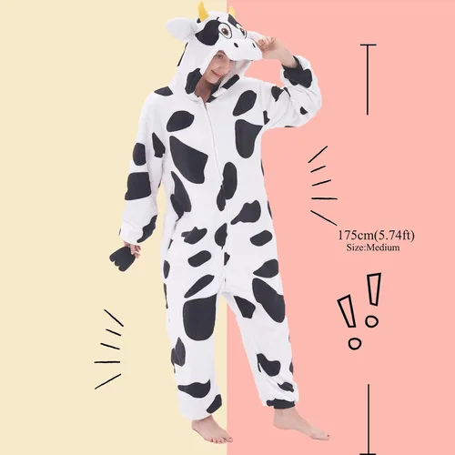 Vista 4 de NEWCOSPLAY Unisex Adult Onesie Pajamas Animal One Piece Costume Cosplay Sleepwear
