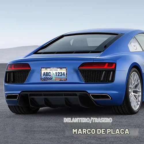 Vista 7 de Marco de matrícula de conciencia sobre el autismo, soporte para placa de matrícula de acero inoxidable, decoración de piezas de automóvil con Autism