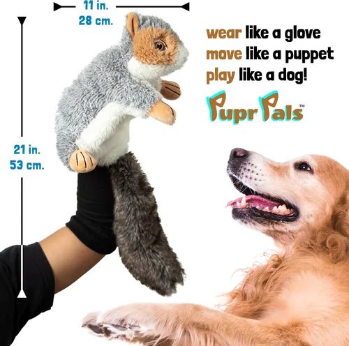 Vista 7 de Milunova Pupr Pals - Marioneta de juguete para perros y gatos con acolchado resistente para un juego interactivo seguro, protección para evitar que