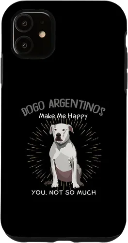 Vista 5 de iPhone 15 Dogo Argentinos Make Me Happy You Not So Much Case
