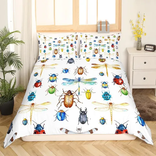 Vista 24 de Erosebridal Juego de ropa de cama con diseño de Feliz Navidad, adorable funda de edredón de muñeco de nieve tamaño individual para niños y niñas