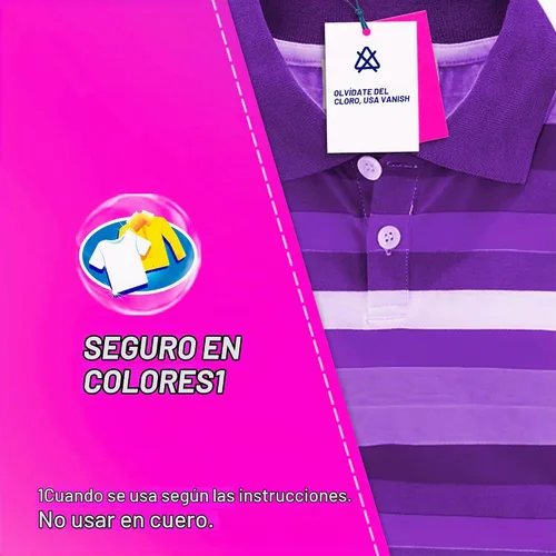 Vista 3 de Vanish Removedor de manchas sin blanqueador de color líquido rosa 925ML
