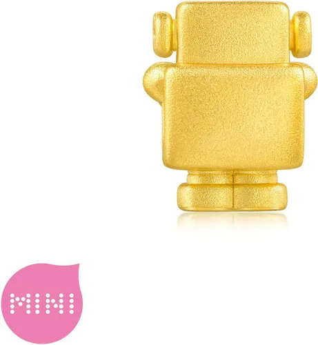 Vista 3 de CHOW SANG SANG 999 24K oro sólido Love Robot Mini Charm pulsera para mujer 92435C, Oro
