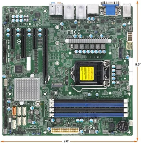 Vista 2 de Supermicro Placa base de servidor Micro-ATX X12SCQ Q470E LGA-1200, integrada