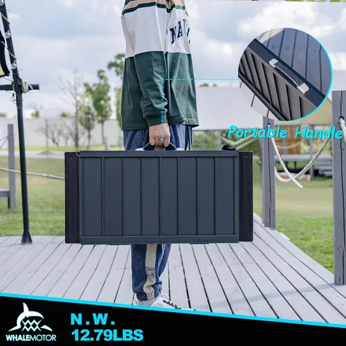 Vista 5 de WHALEMOTOR Rampa portátil para silla de ruedas negra, rampa de aluminio sin costuras y antideslizante de 2 pies, rampas plegables portátiles